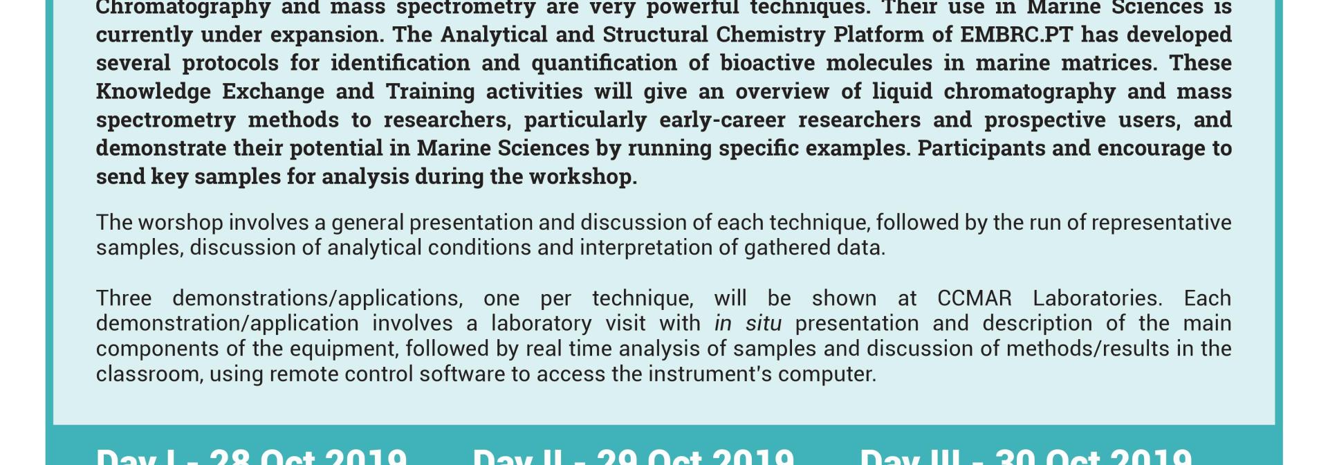 Generic representation of Advanced training on Liquid Chromatography and Mass Spectrometry Methods in Marine Science