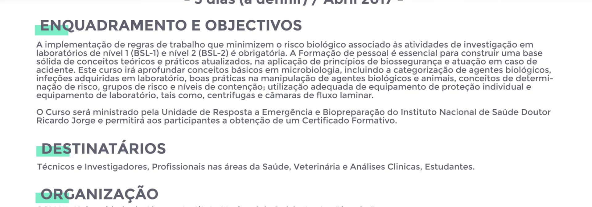 Generic representation of Biossegurança em laboratório de nível 1 e 2