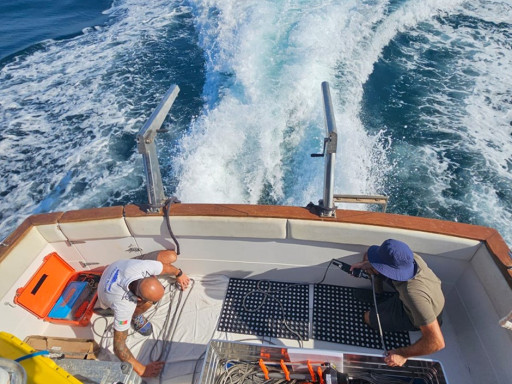 Preparation of the Acoustic Array mooring line before deployment