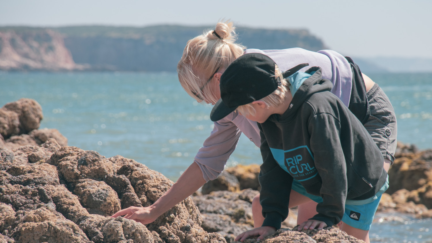 looking at rocks